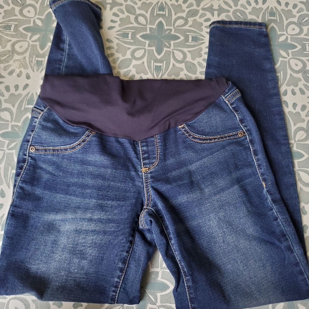 A•glow Dark Wash Maternity Jegging - Picture 1 of 2